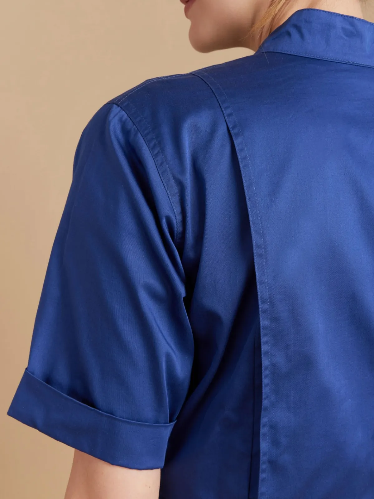 Blue Cotton Satin Short Jumpsuit<agnès b. Store