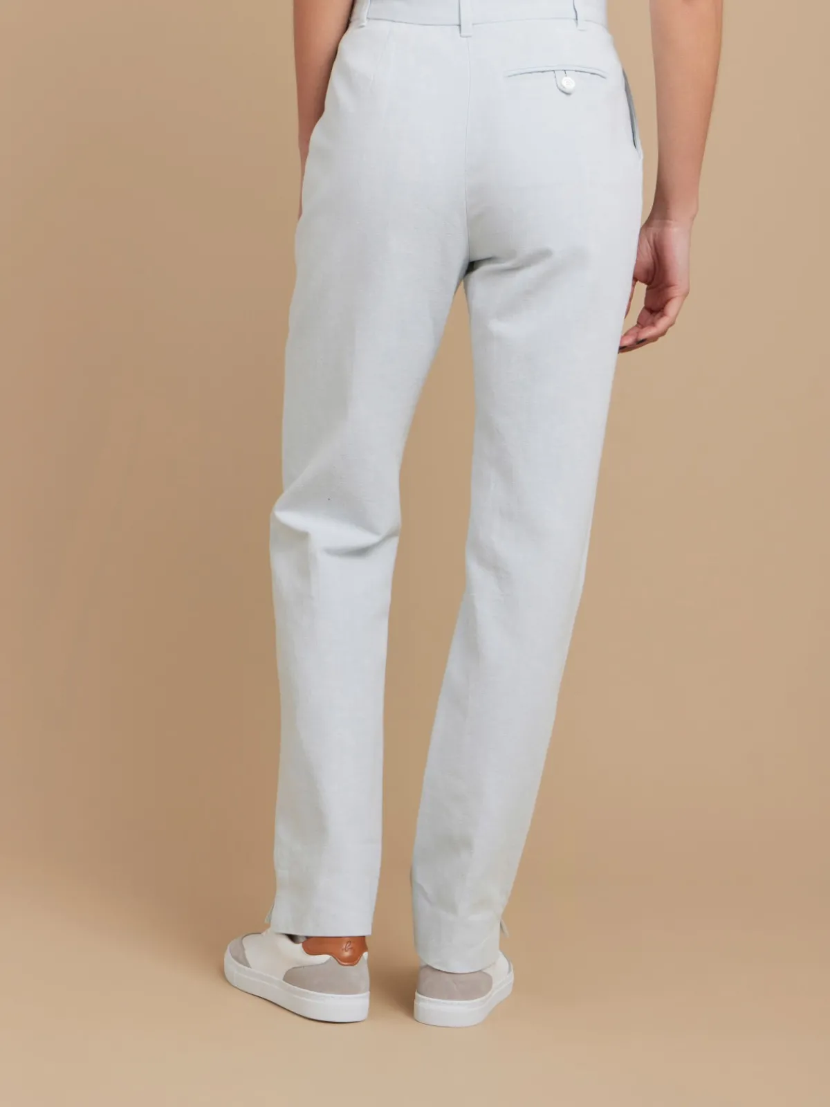 Blue Cotton Straight Fergie Pants<agnès b. Flash Sale