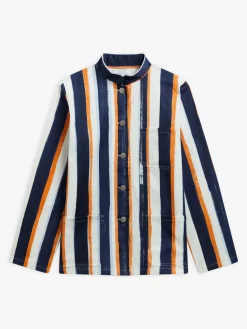 Blue Cotton Striped Suhou Jacket<agnès b. Shop
