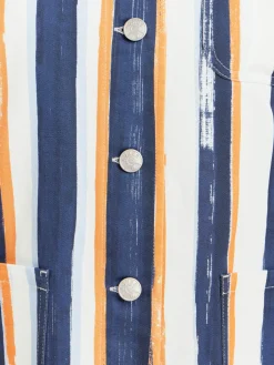 Blue Cotton Striped Suhou Jacket<agnès b. Shop