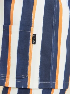 Blue Cotton Striped Suhou Jacket<agnès b. Shop