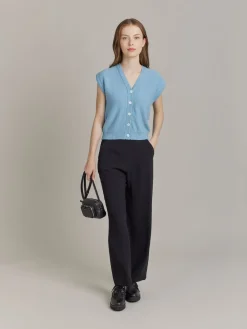 Blue Cotton Vest Cardigan<agnès b. Discount