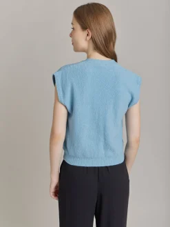 Blue Cotton Vest Cardigan<agnès b. Discount