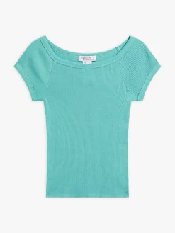 Blue Cotton 2x2 Rib Ovation T-shirt<agnès b. Best Sale