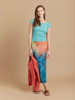 Blue Cotton 2x2 Rib Ovation T-shirt<agnès b. Best Sale