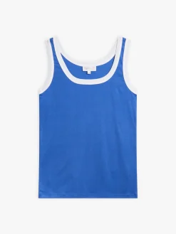 Blue Cotton 1x1 Ribbed Gaston Tank Top<agnès b. Store