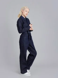 Blue Cotton Bow Jumpsuit<agnès b. Store