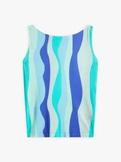 Blue Jersey Waves Print Léopard Top<agnès b. Fashion