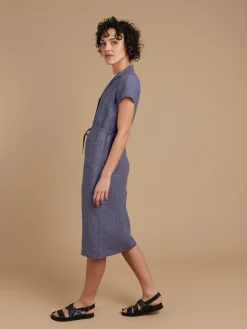 Blue Linen Liseron Dress<agnès b. Discount