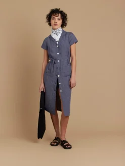 Blue Linen Liseron Dress<agnès b. Discount