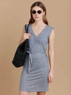 Blue Linen Striped Carlo Dress<agnès b. Sale