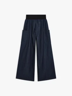 Blue Matis Cotton Denim Cropped Pants<agnès b. Flash Sale