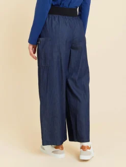 Blue Matis Cotton Denim Cropped Pants<agnès b. Flash Sale