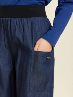 Blue Matis Cotton Denim Cropped Pants<agnès b. Flash Sale