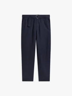 Blue Natural Linen Straight Pants<agnès b. Outlet