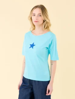 Blue New Bow T-shirt<agnès b. Best