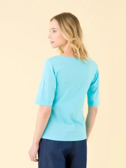 Blue New Bow T-shirt<agnès b. Best
