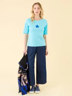 Blue New Bow T-shirt<agnès b. Best