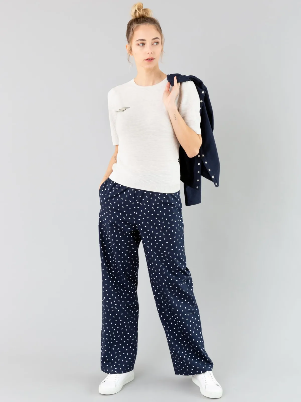 Blue Rice Grain Print Deon Pants<agnès b. Clearance