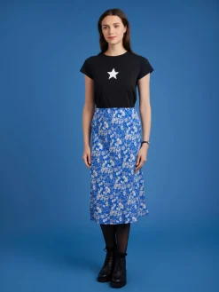Blue Tulip Flower Print Skirt<agnès b. Sale