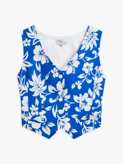 Blue Viscose Polynesian Print Top<agnès b. Online