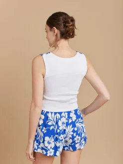 Blue Viscose Polynesian Print Top<agnès b. Online