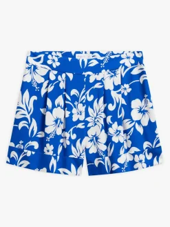 Blue Viscose Polynesian Print Cerise Culotte Skirt<agnès b. Store