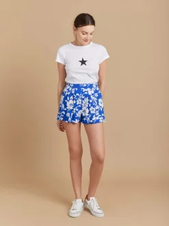 Blue Viscose Polynesian Print Cerise Culotte Skirt<agnès b. Store