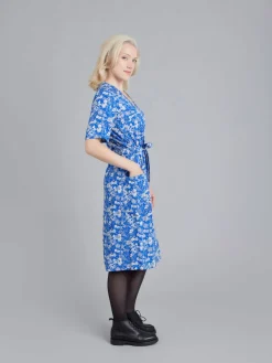 Blue Voile Flower Print Dress<agnès b. Discount