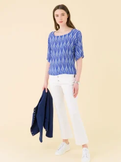 Blue Wave Print Top<agnès b. Cheap