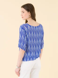Blue Wave Print Top<agnès b. Cheap