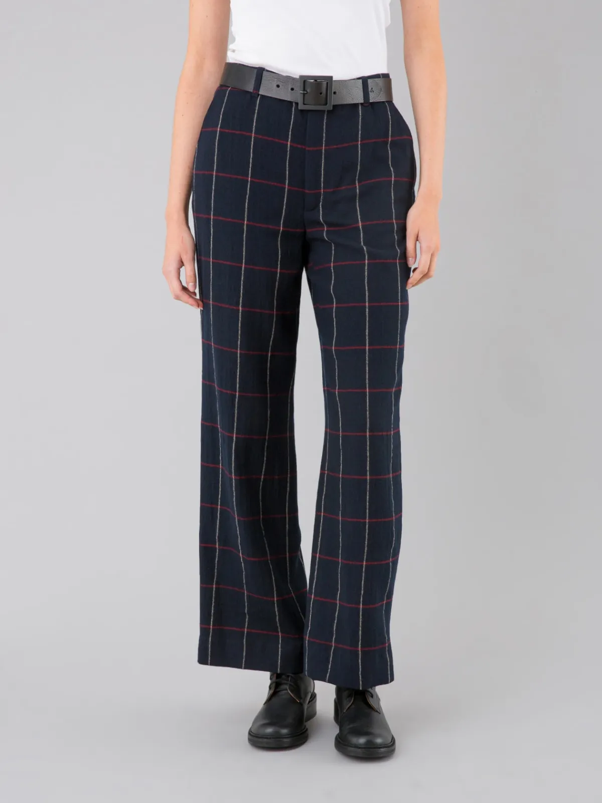 Blue Wool Garçon Checked Pants<agnès b. Hot