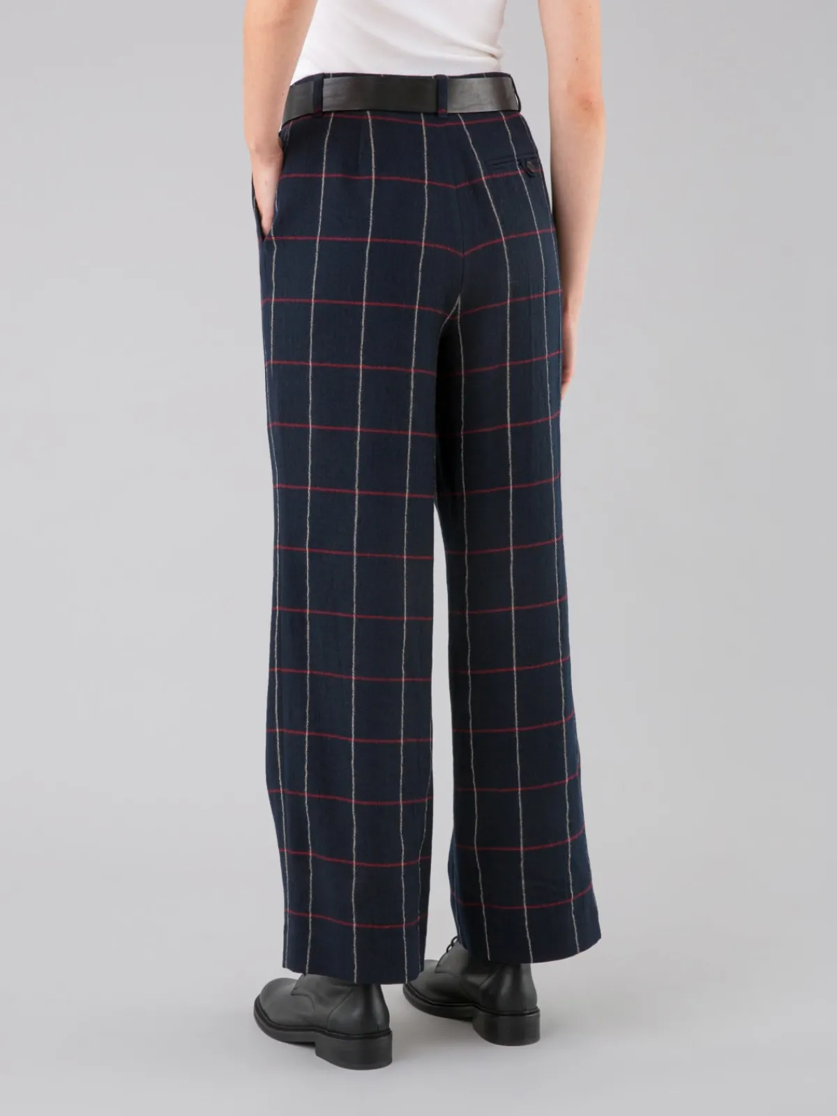 Blue Wool Garçon Checked Pants<agnès b. Hot