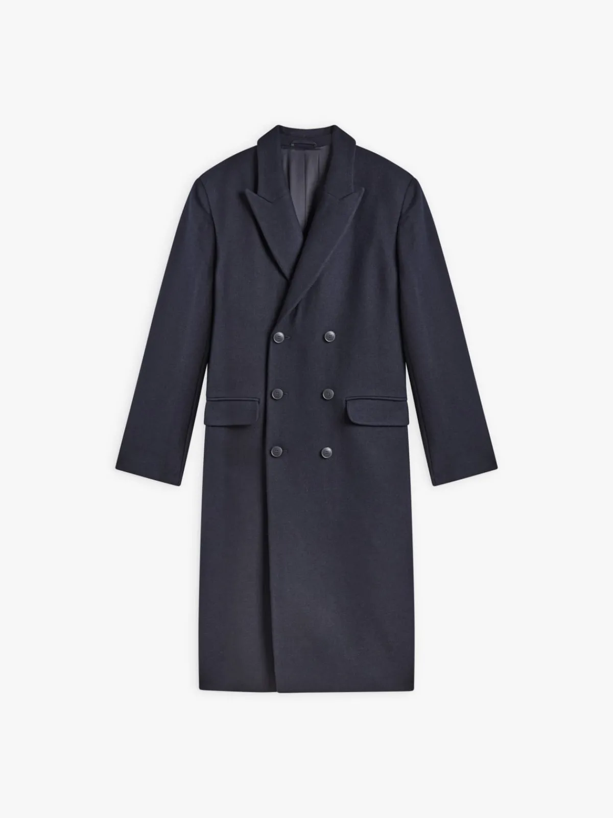 Blue Wool Twill Coat<agnès b. Cheap