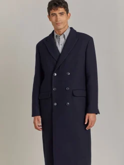 Blue Wool Twill Coat<agnès b. Cheap