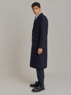 Blue Wool Twill Coat<agnès b. Cheap