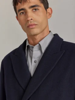 Blue Wool Twill Coat<agnès b. Cheap