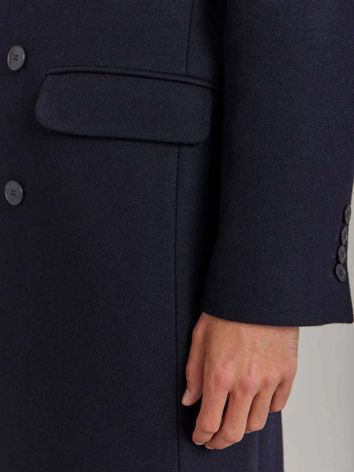 Blue Wool Twill Coat<agnès b. Cheap