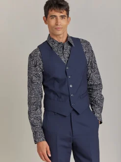 Blue Worsted Wool Vest<agnès b. Outlet