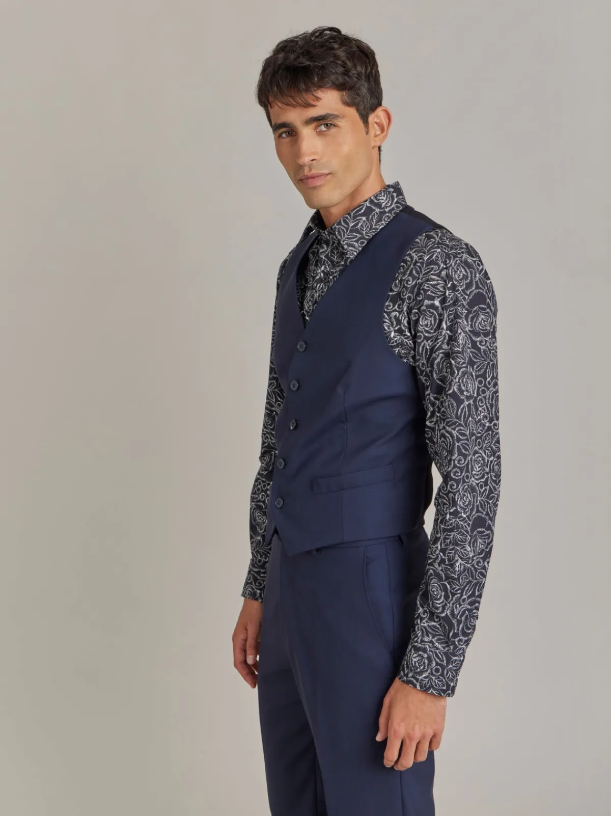 Blue Worsted Wool Vest<agnès b. Outlet