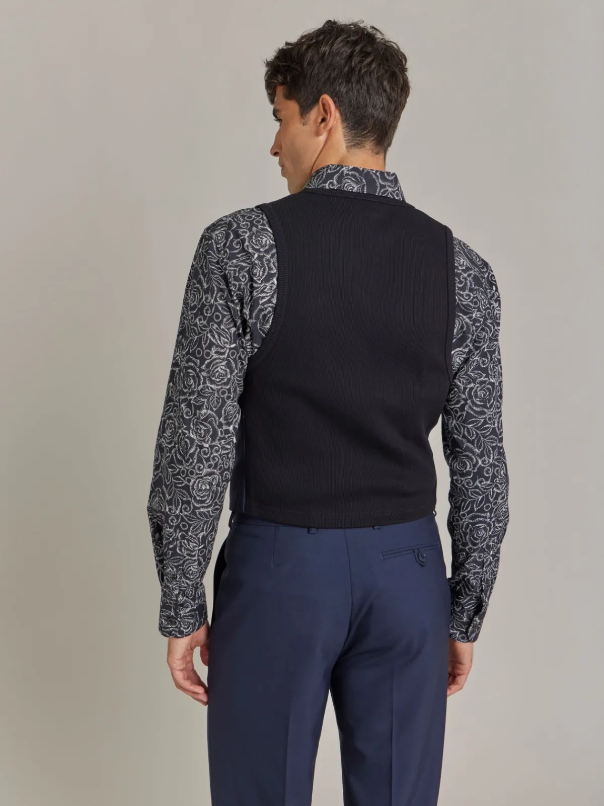 Blue Worsted Wool Vest<agnès b. Outlet