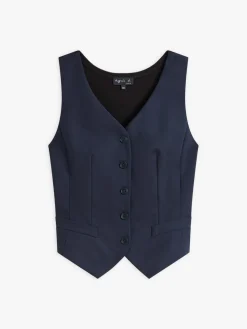 Blue Worsted Wool Vivien Vest<agnès b. Outlet