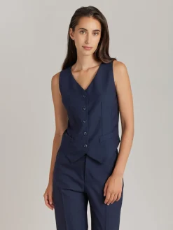 Blue Worsted Wool Vivien Vest<agnès b. Outlet