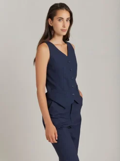 Blue Worsted Wool Vivien Vest<agnès b. Outlet
