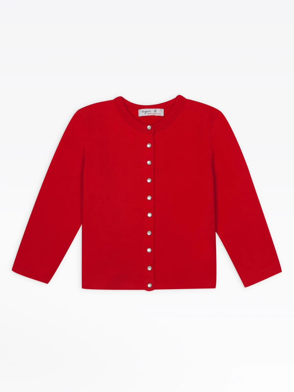 Bright Red "12 Ans" Snap Cardigan<agnès b. Shop