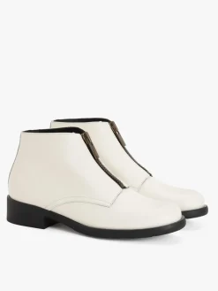 Brooklyn 2 Ankle Boots In White Grained Leather<agnès b. Shop