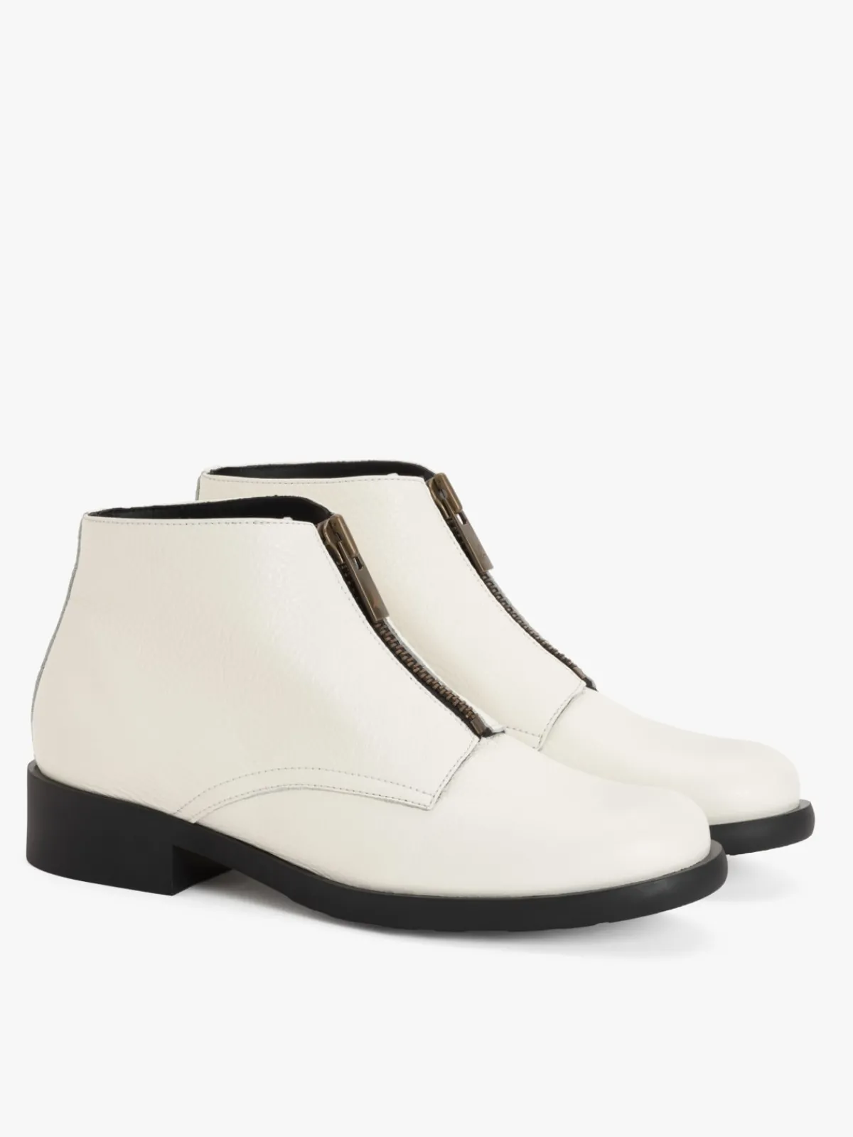 Brooklyn 2 Ankle Boots In White Grained Leather<agnès b. Shop