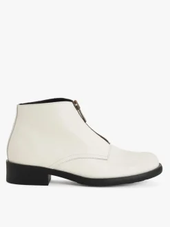 Brooklyn 2 Ankle Boots In White Grained Leather<agnès b. Shop