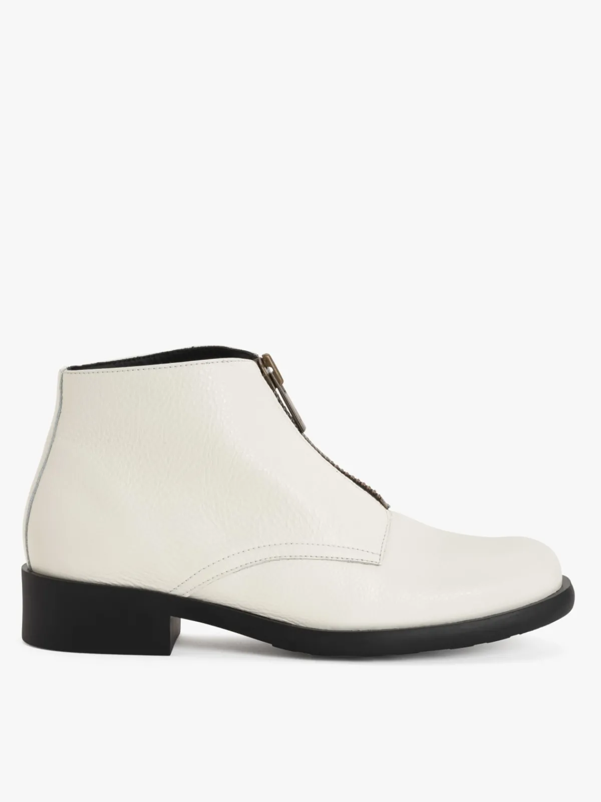 Brooklyn 2 Ankle Boots In White Grained Leather<agnès b. Shop