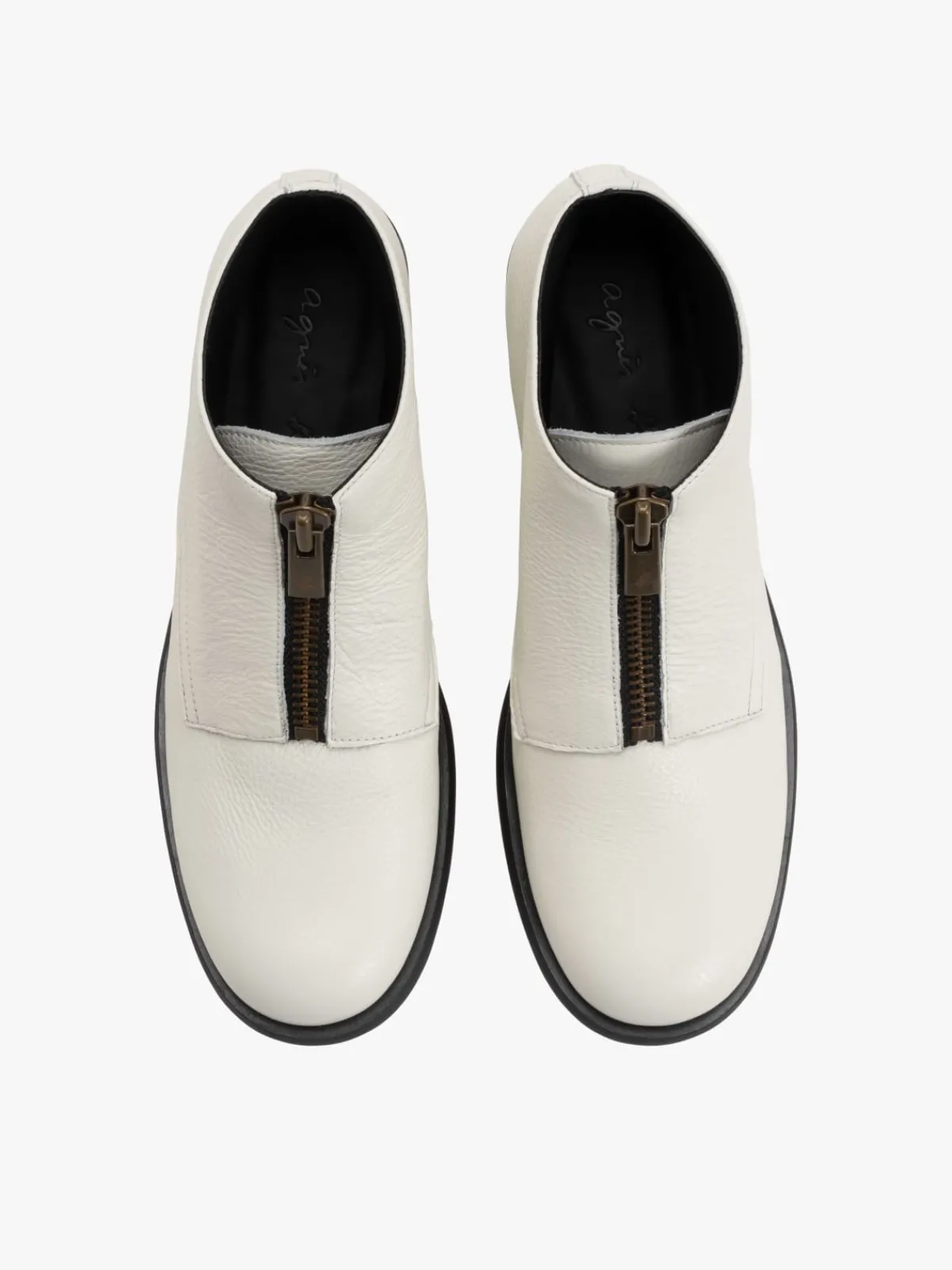 Brooklyn 2 Ankle Boots In White Grained Leather<agnès b. Shop
